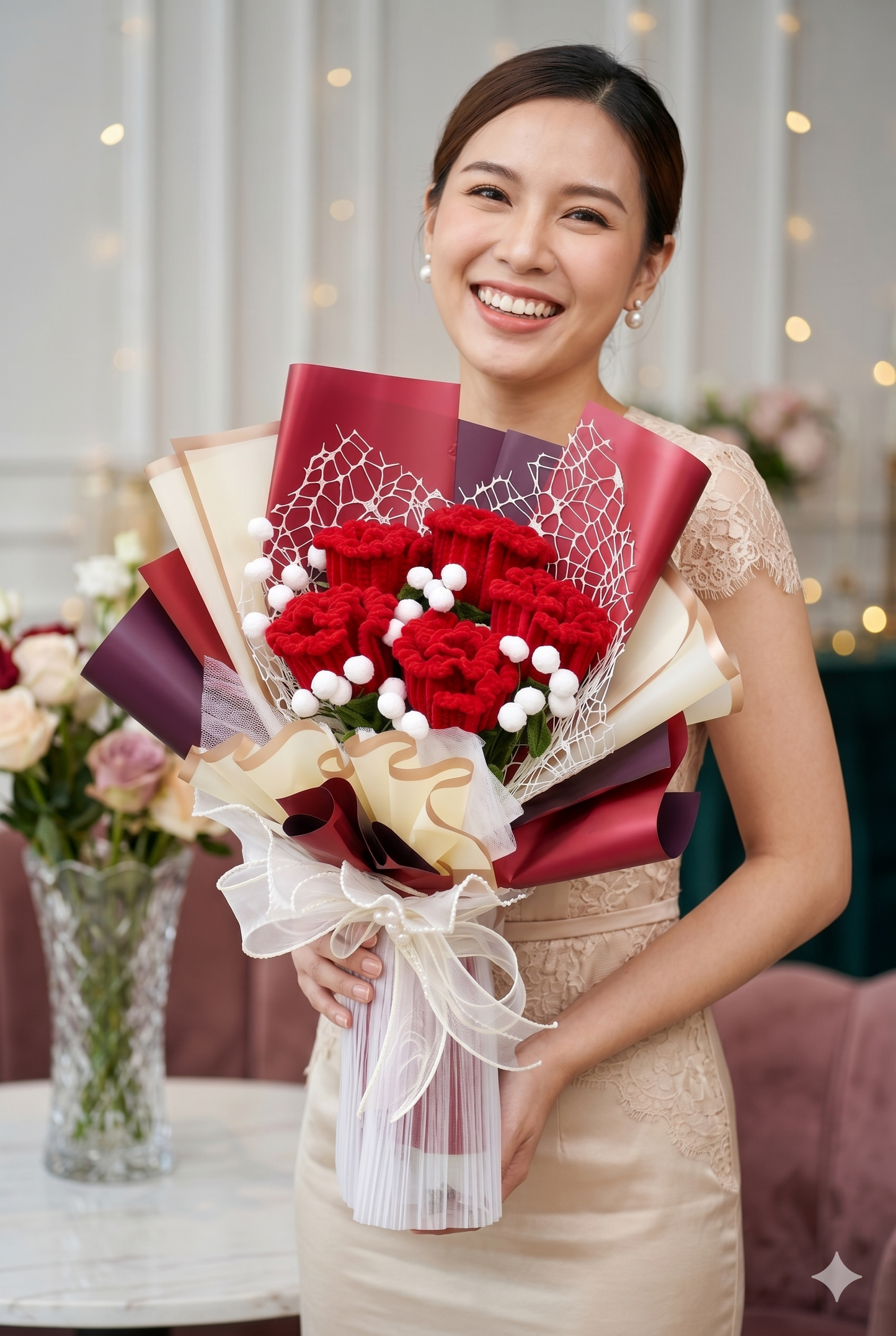 Velvet Rose  Premium Artificial Flower Bouquet