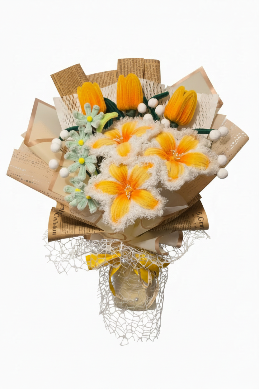 Honey Glow Bloom – Premium Artificial Flower Bouquet
