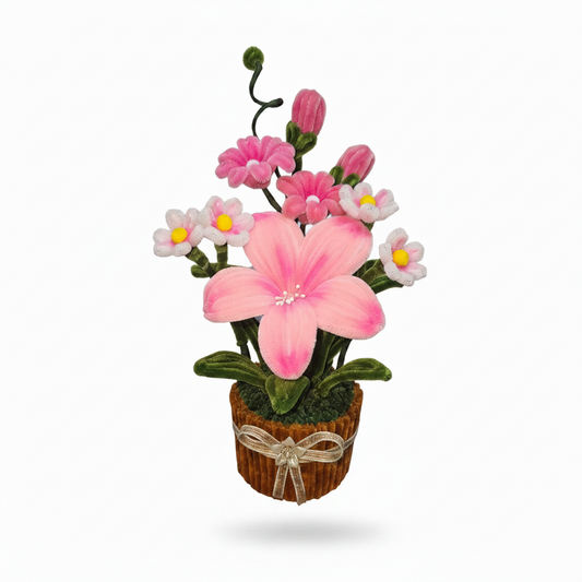 Lily Bloom Pot – White Background (No Hand)