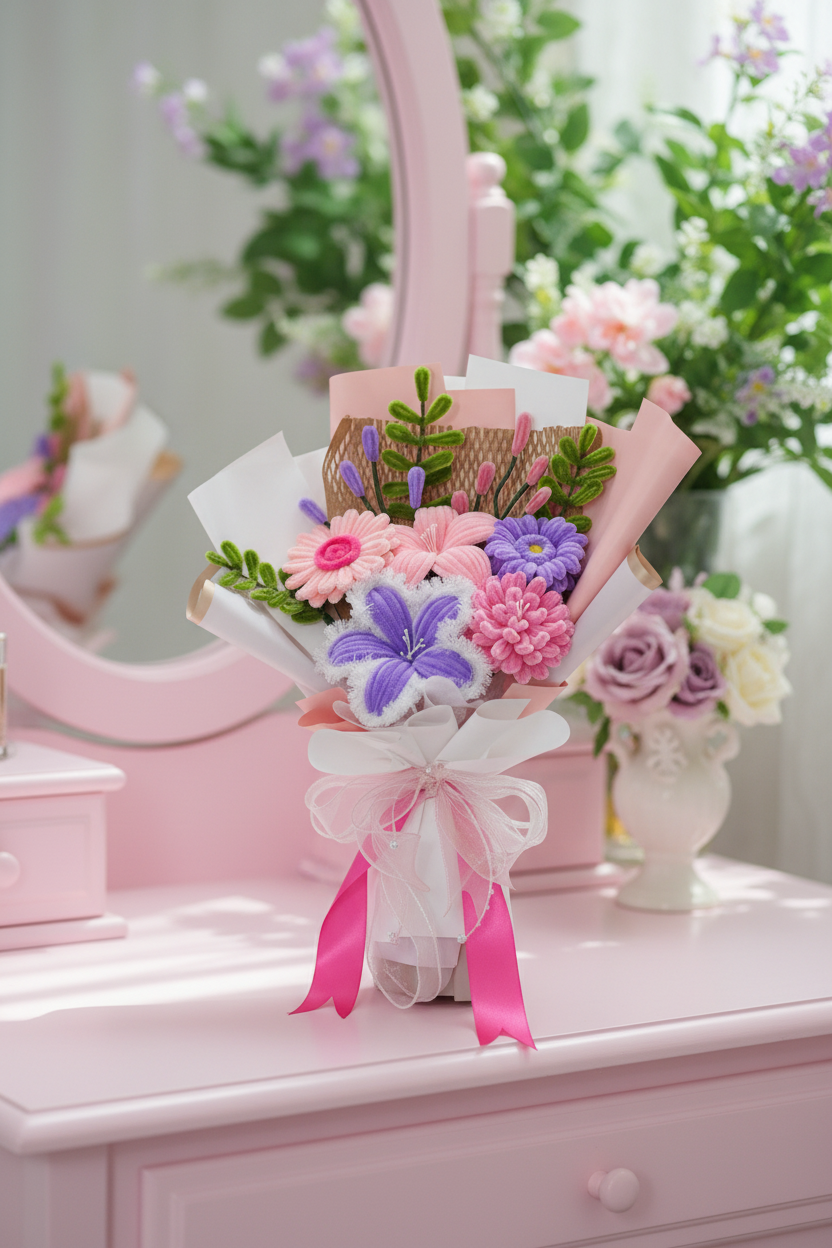 Pink Purple Bouquet Lifestyle