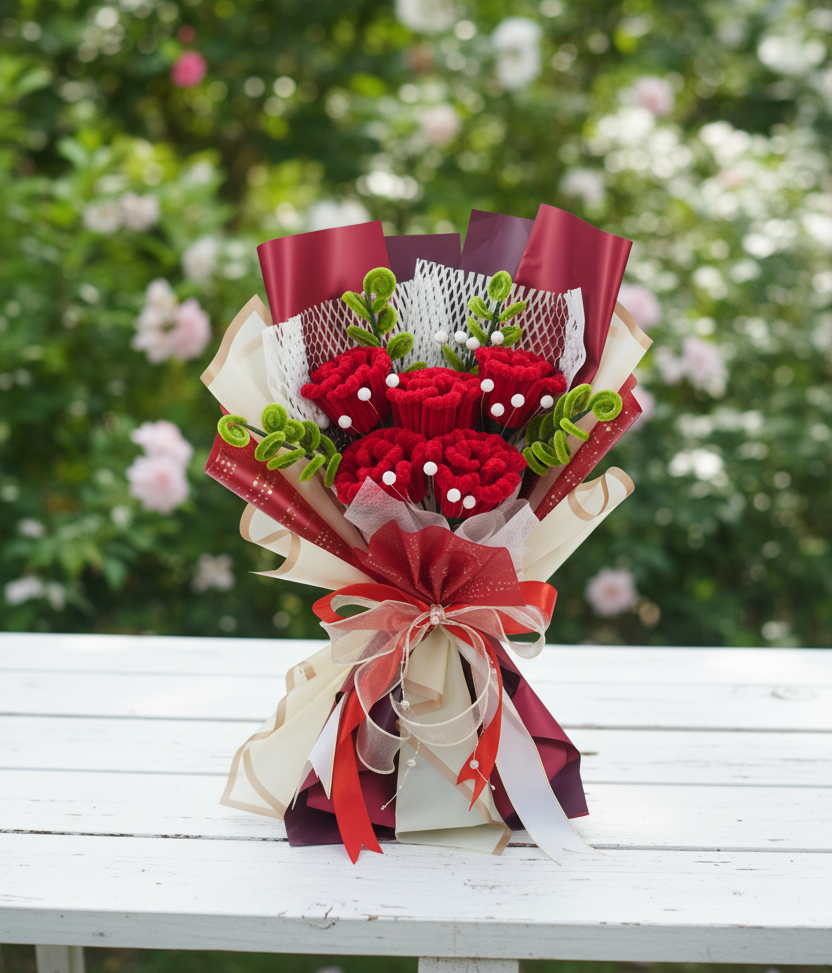 Red Carnation Bouquet Happy Lifestyle