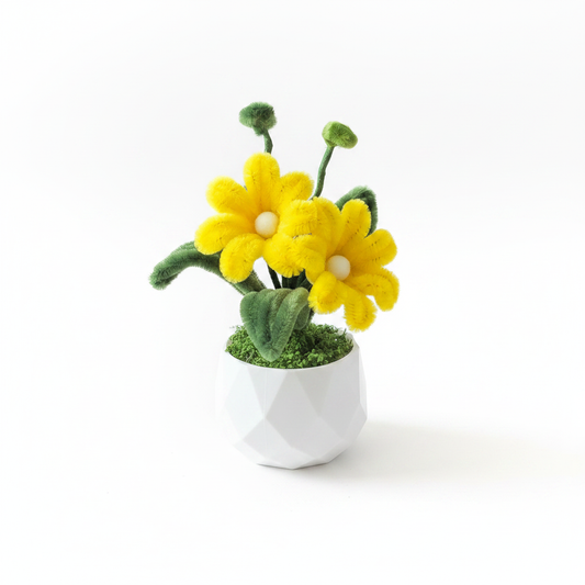 Yellow Chenille White Background